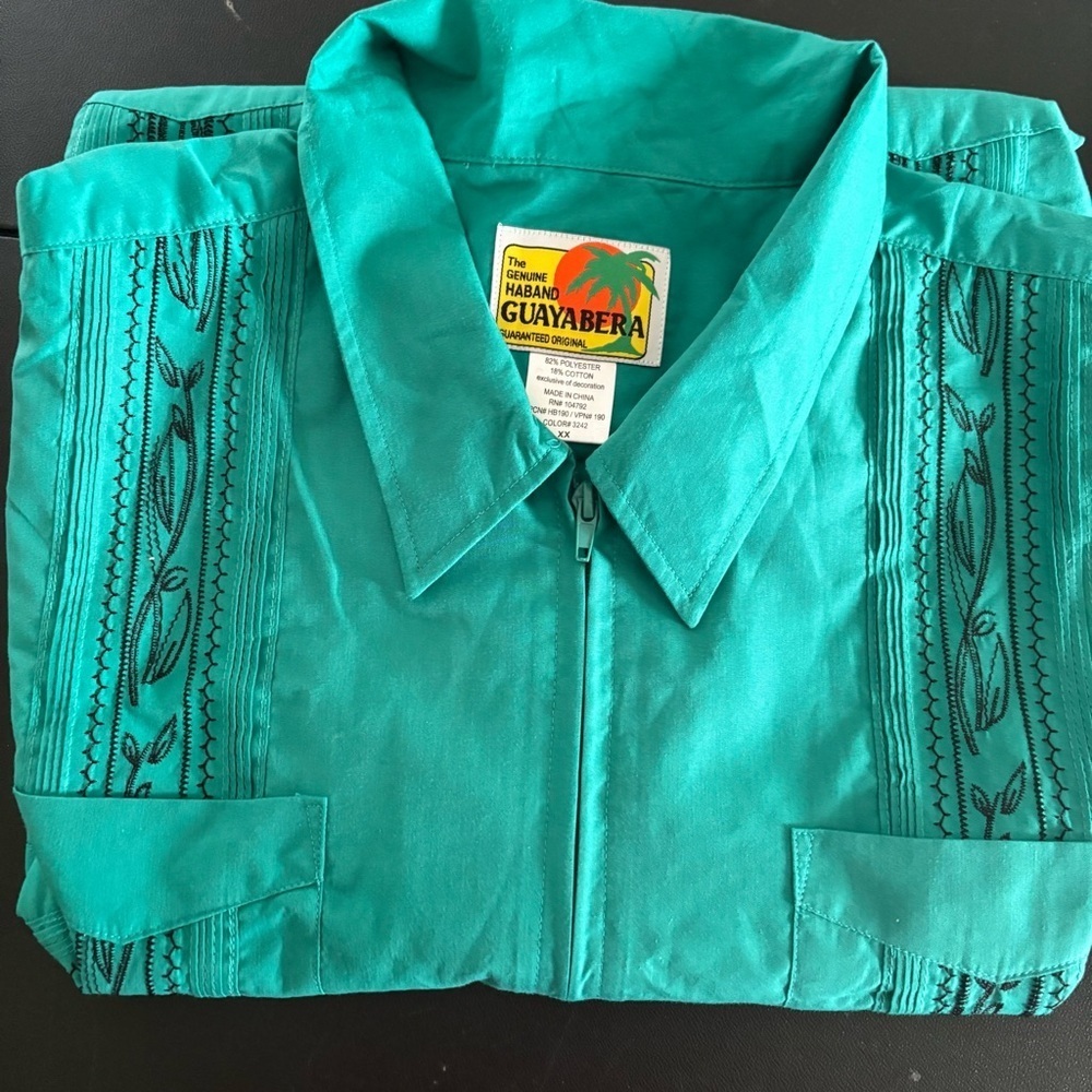 Haband Men's Turquoise Embroidered Shirt Jacket